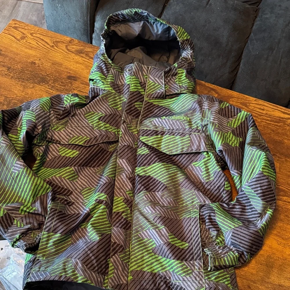 Columbia Kids Green and Black Raincoat
